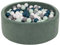 KiddyMoon Piscine À Balles pour Bébé Velours Rond 90X30cm/200 Balles 7Cm Fosses À Boules Jouet Enfant, Vert Forêt: Turquoise Foncé/Gris/Blanc/Menthe