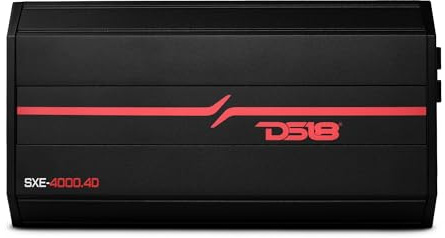 DS18 SXE-4000.4D/BK Car Amplifier Stereo, Full Range Class D, 4-Channel, 275 x 4 RMS @ 4 OHM 4000 Watt - Powerful and Compact Amplifier for Speakers in Car Audio System
