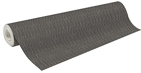 Clairefontaine 211946C - Rolle Geschenkpapier Alliance 60g, 50x0,70m, ideal für voluminöse Geschenke und Profis, 1 Rolle, Streifen Schwarz/Weiß