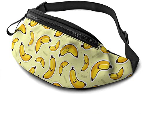 Niedliche Cartoon-Banane, lässige Bauchtasche, verstellbar, leicht, Sportgürtel, Hüfttasche für Sport, Laufen, Wandern, Radfahren, Gehen