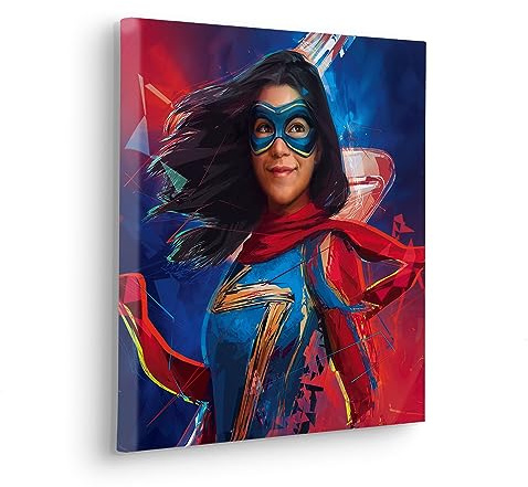 Komar Komar Keilrahmenbild - Miss Marvel - Größe 40 x 40 cm - Kinderzimmerbild, Wandbild, Kinderzimmer