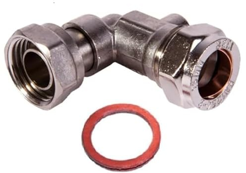 hep® 15 mm Service-Ventilbogen 1/2 Zoll inkl. Unterlegscheibe Chrom Winkel Isolationsventil
