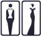 GORGECRAFT 2Stk Toiletten-Identifikationsschilder Selbstklebendes Waschraumschild Für Damen Und Herren Toilettentürschild Mann-Frauen-Formen Wandaufkleber Symbol Für Hotel Geschäft Restaurant Schwarz