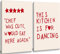 Gerahmte lustige Küche Leinwand Wandkunst Trendy Rot Minimalistische Sterne Herz Bild Ästhetische Poster Zitate Chef Was Cute This kitchen is for dancing Prints Wanddekoration (30,5 x 40,6 cm x 2