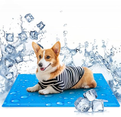 Nobleza Kühlmatte Hund, Kühldecke für Hunde Katze, Kühlkissen mit Ungiftiges Gel, Hundekühlmatte Selbstkühlend für Haustiere & Menschen, 65x50cm