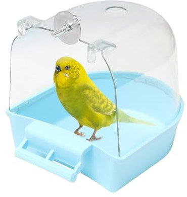 Bañera para pájaros para jaula, caja de baño para pájaros, bañera para pájaros, caja de papagayo, bañera, caja de ducha, jaula de pájaros, accesorios para pájaros pequeños, canarios, periquitos,