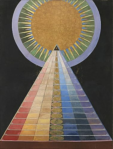 MSTECO Berühmtes Gemälde Leinwand Bilder Kunstdrucke Abstrakt Poster Gruppe Xaltarbild Von Hilma Af Klint für Wohnzimmer 60x90cm