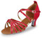 PADGENE Damen-Tanzschuhe mit weicher Satinsohle, hohe Absätze, Tanzschuhe für Jazz/Latein/National Mark/Rumba/Cha Cha, M Rotgold, 5 cm, 40 EU