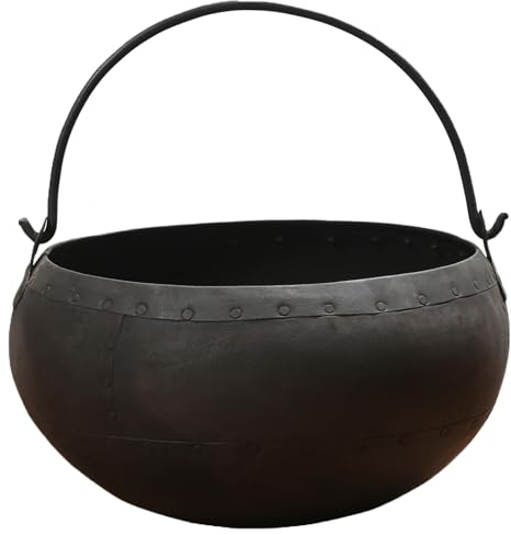 Marrakesch Vintage Blumentopf Pflanzkübel hängend aus Metall 30cm groß | Kräutertopf Pflanzentopf Vedra als Balkon Deko | Schwebender Hängetopf Blumenkübel als skandinavische Deko & Gartendeko