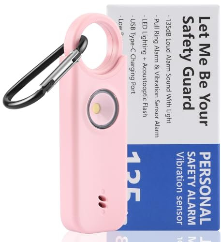 Personal Safety Alarm for Women - 135dB Loud Rechargeable Police Approved Self Defence Siren Keychain Keyring with LED Flashlight for Elderly, Students, Kids, Night Walker