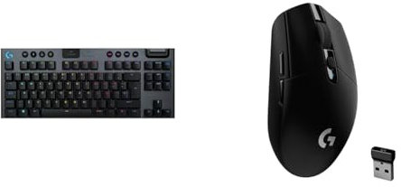 Logitech G915 Lightspeed TKL Teclado Gaming Mecánico Inalámbrico con Teclas GL & 305 Lightspeed Ratón Gaming Inalámbrico, Captor Hero 12K, 12,000 dpi, Ultra-Ligero