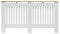 Panana Radiator Cover, Traditional Wood Grill Design MDF Wood Cabinet Radiator Covers, White with Wood top (L)