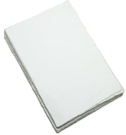 Fausta Handgefertigtes strukturiertes Baumwollpapier, cremefarben, 50 Blatt (250 g/m²) (29 x 21 cm), Büttenrand, Virgin Paper zum Skizzieren, Zeichnen, Einladungen, gemischte Medien, Aquarellkunst