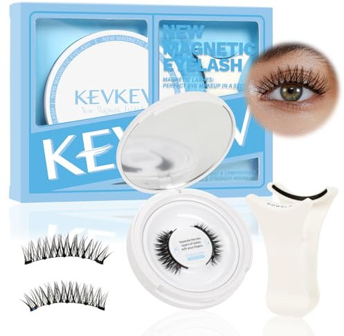 KevKev Magnetic Eyelashes 1 Pair with Applicator Eyelashes Lash Clusters Individual Lashes Look Like Extensions No Glue Needed Wispy Lashes(Garnet)