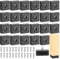 24 Pcs Rubber Feet for Garden Furniture Feet Protectors, Non-Slip Square Furniture Pads with Screws, Black Floor Protector Pads, Rubber Feet for Table Legs Desk Chair Feet Sofa Legs, 30x30mm