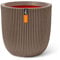 Capi Europe - Blumentopf Kugel Groove NL - 54x52 - Warm Taupe - Öffnung Ø46 - Blumentopf für den Innen- und Außeneinsatz - Bruchsicher - 100% recycelbar - KGVWT935