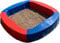 BURI Premium Sandkasten aus Kunststoff 150 x 150 x 20 cm, Rot/Blau, Made in Germany – Robuster Buddelkasten für den Garten, Kinderspielzeug zum Buddeln mit Sand oder Kies, sehr stabil & hochwertig