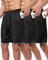 BOOJO 3er Pack Sporthose Herren Kurz Hosen mit Taschen Sport Shorts Schnell Trocknend Trainingshose für Gym Fitness(Schwarz*3,3XL)