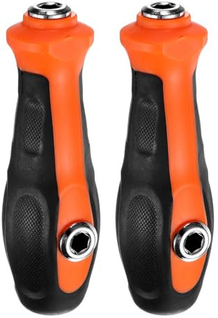 sourcing map 2pcs 1/4 Hex Screwdriver Bit Holder Handle 6.35mm Hex 110mm Length Non-Slip Nut Bit Driver Handle