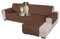 Comart, Majestic Sofaüberwurf, gesteppt, für Ecksofas mit Halbinsel und Armlehnen, mit Chaise Longue, wendbar, maschinenwaschbar, Kratzfest, braun, für 3-Sitzer