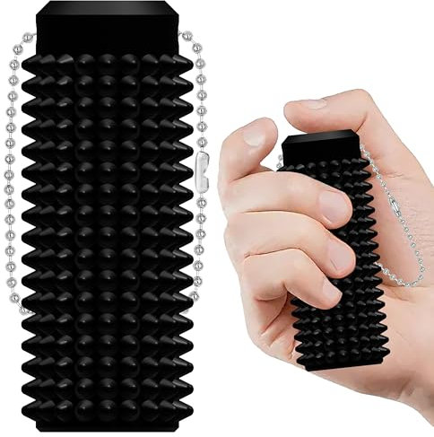 Vatonezich Little Ouchies Fidget – Porte-clés Stim de poche avec motif à picots – Jouet sensoriel pour soulager l'anxiété et le stress pour adultes, cadeau unique pour amis et famille (noir)