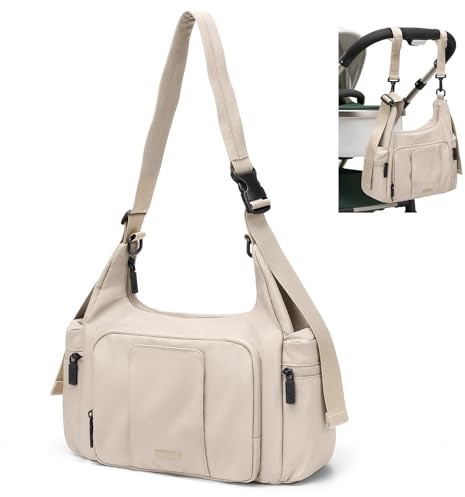 GOLF QUALITY Wickeltasche,Groß 14L Windeltasche für Unterwegs Diaper Bag, Wickelunterlage Multifunktions Lässig Tasche Reisewindeltasche für Mama und Papa, Schwarz