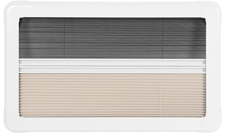 MasYosh Persianas interiores para ventana de autocaravana, malla negra, protección contra insectos con marco blanco para autocaravana, caravana, autocaravana