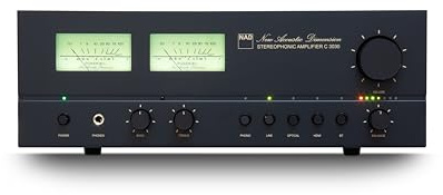 NAD Amplificatore stereo integrato C3030 - Amplificatore ibrido digitale da 50 W x 2 con DAC PCM5242, stadio phono MM, HDMI eARC, Bluetooth aptX HD e Dual VU Meters