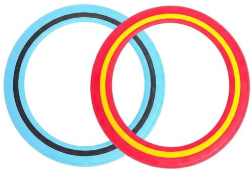 Gmubjux Frisbee Ring, Wurfscheibe Für Hunde, Fliegende Scheibe Für Hunde, Flying Ring, 2 Stück Hundefrisbee in Blau Und Rot, Langlebiger Hundespielzeug Für Draußen, Weicher Frisbee Für Hunde