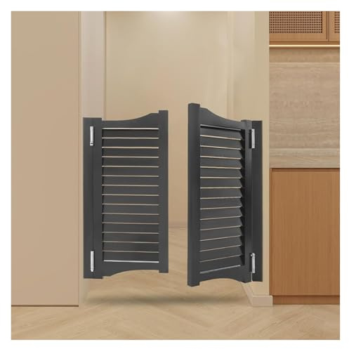 Porte for bar e saloon in legno massello resistente con cerniere in metallo a chiusura automatica - Elegante porta interna a battente doppia for cucina(Gray,110x90cm)