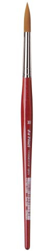 da Vinci Watercolor Series 5580 CosmoTop Spin Paint Brush, Round Synthetic with Red Handle, Size 10 (5580-10), Brown