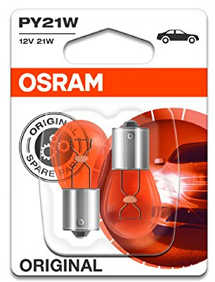 2 x Original OSRAM Original PY21 W (BAU15S/581) 21 W 12 V Bernstein Leuchtmittel [7507-02B] - Teil Nr. 7507-02B