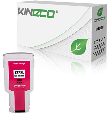 Kineco Tintenpatrone kompatibel für HP 727 XL | C1Q12A | 300ml | Matt Schwarz | HP DesignJet T1500 T1530 T2500 T2530 T920 T930 PostScipt ePrinter