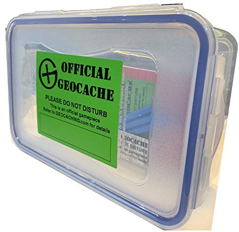 AllCachedUp Waterproof Airtight LARGE Geocache Container Four Lock Points 100% Waterproof 1 Litre
