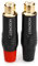 MOBOREST Adaptateur RCA femelle audio phono plaqué or 24 K pour haut-parleur, connecteur RCA Jack (1 noir + 1 rouge)