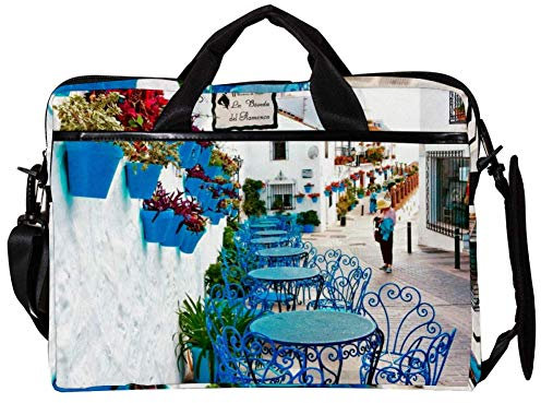 EZIOLY Blue Metal Sets 14 Inch15 Inch Laptop Shoulder Messenger Bag Crossbody Briefcase Messenger Sleeve for 13 Inch to 14 inch Laptop