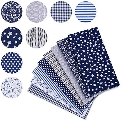 Naler 8pcs 50x50cm Patchwork Cotton Fabric Squares Bundles Remnants Pre-Cut Quilt Printed Floral Fabric for Sewing Quilting DIY Craft Handicraft