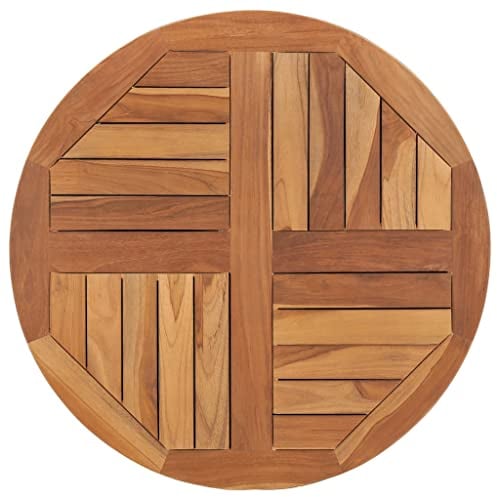 vidaXL Teak Massiv Tischplatte Massivholzplatte Holzplatte Ersatztischplatte Holz Platte für Esstisch Esszimmertisch Rund 2,5cm 70cm