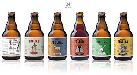 Birra Follina - Box Degustazione 24 Birre Artigianali non filtrate e non pastorizzate - 33cl - Prodotta in Italia