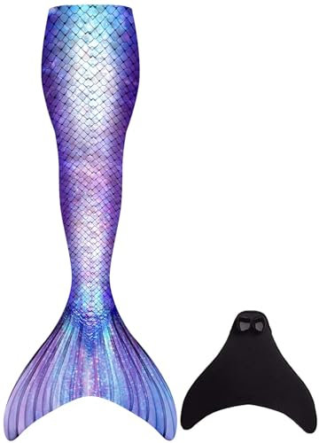 FOLOEO Meerjungfrauenflosse Mädchen mit Meerjungfrau Flosse, Mehrfarbig(Md23),164