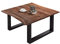 SAM Couchtisch 90 x 90 cm Billy, echte Baumkante, Akazienholz nussbaumfarben, massiver Sofatisch, U-Metallgestell Mattschwarz