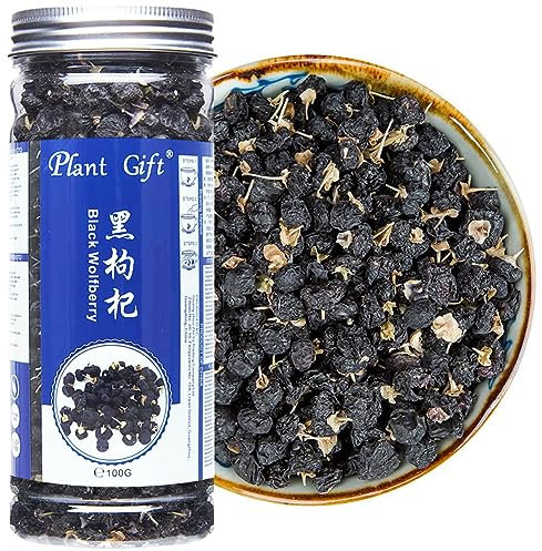 PlantGift Organic Black Goji Berry Tea, Wolfberries, No Sugar, Non GMO, Gluten Free, 100G/3.52oz