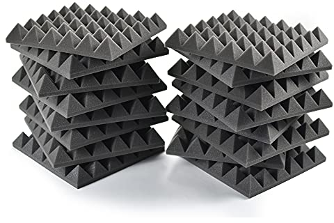 ACOUSPANEL Espuma Acústica Piramidal Sin Comprimir Paneles de 245x245x40mm Gris Antracita (16 unidades)