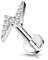 beyoutifulthings 1 Knorpel Ohr-Stecker Zirkonia Blitz 6 mm Länge Silber Clear Cartilage Labret Piercing-s Tragus Edelstahl Schraub-Verschluss