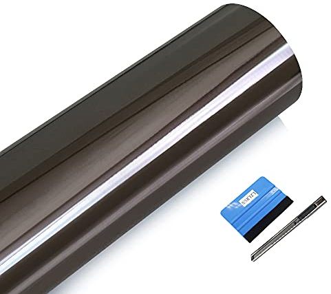 NewL Film Autocollant en Vinyle Brillant Gris Effet Miroir sans Bulles pour Voiture, vélo, Moto - 30 cm x 150 cm