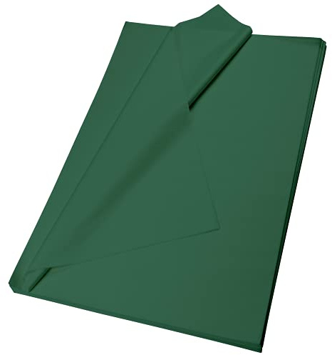 packer PRO Packung mit 500 Blatt Seidenpapier zum Verpacken von Kleidung, Geschenken Ecommerce, Dunkelgrün 75 x 50 cm