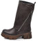 IF Fashion Scarpe Stivali da Donna Al Polpaccio Largo Biker Motociclista Con Zip Platform Anfibi 881 Testa di moro N.39