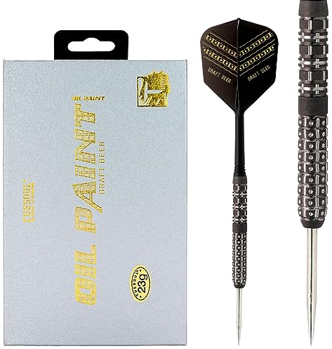 CUESOUL DRAF Beer 23 g Stahlspitze 90% Tungsten Dart-Set mit Ölfarbe und einheitlichen ROST-Flights (CSOP-90Y23K2-1)