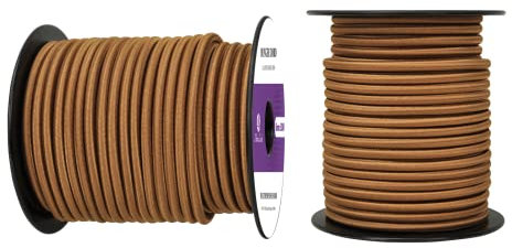 Abma Cord Cuerda Elástica 6mm 30M Cuerda de Lona Cuerda de Goma Cuerda Tensora Cuerda Expansora - Marrón