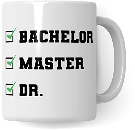 Doktortitel Tasse, Kaffebecher mit Spruch lustig, Doktor Geschenk, Kaffeetasse Humor Witz Geschenkidee für Doktorarbeit, Doktorin Teetasse Dr. Becher